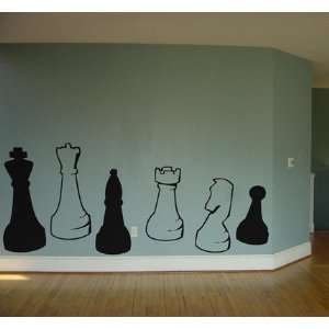  Chess Game Pieces Wall Art Vinyl Decal 
