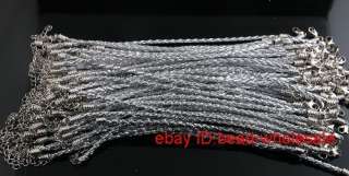 Free ship 34pcs silver gray braid charm bracelets 17.8cmx2mm  