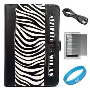  Black / White Zebra Print Executive Leather Portfolio Case 