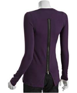 Romeo & Juliet Couture purple exposed zipper detailed v neck t shirt 