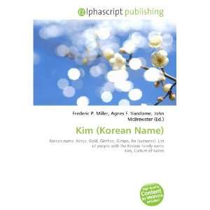  Kim (Korean Name) (9786133725188) Books