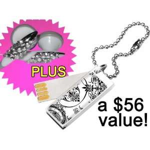   Earbuds + Glam 2GB Cute Bling USB Flash Drive in Lace 