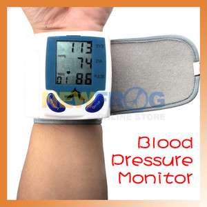 Digital Wrist Blood Pressure Monitor Heart Beat Meter J  