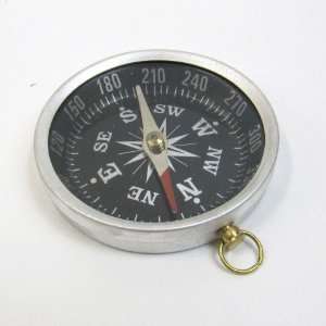 Aluminum Flat Desktop Compass with Black Dial   3 Inches 