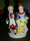 Colorful Victorian Man & Woman Porcelain Figurine Mkd 