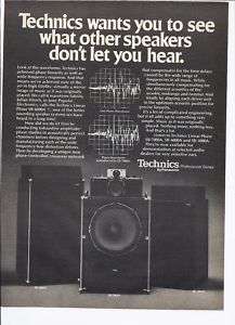 RARE 1977 Panasonic Technics SB 7000A Speaker Ad  