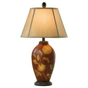   Table Lamp, 1 Light, 150 Total Watts, Red Floral