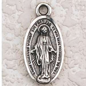 Antique Silver Miraculous Saint Jesus Christ Medal Charm Pendant Holy 