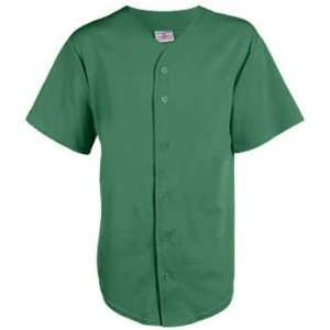 Poly Cotton Full Button Down Custom Baseball Jerseys 26 DARK GREEN YS