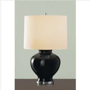   9654BIR Contemporary Ceramic Buttermilk Table Lamp in Black Iris