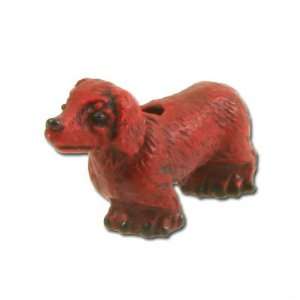   Tiny Red Brown Dachshund Dog Ceramic Beads Arts, Crafts & Sewing
