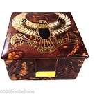   HAND MADE FALCON HORUS Genuine Leather Jewelry Box Pharaoh ethnic l