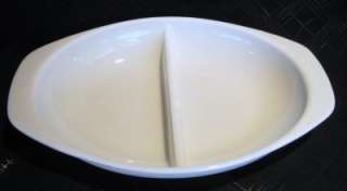 Vintage White Pyrex Divided Serving Dish   Beautiful  
