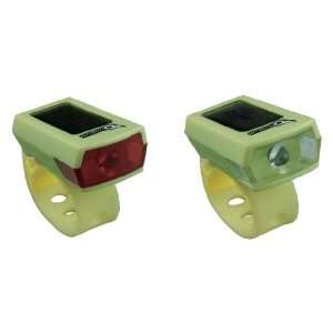   LED Headlight & Taillight Set Green. BE SAFE   BE SEEN  Sports