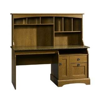   Graham Ridge Computer Desk with Hutch in Euro Oak: Office Products