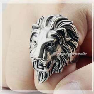 Cool Huge Lion Mens 316L Stainless Steel Ring K028  