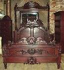 Piece Hand Carved Mahogany 1/2 Canopy Queen Bird Bed
