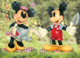 JIM SHORE DISNEY MICKEY MINNIE MOUSE RESIN GARDENING STATUES  