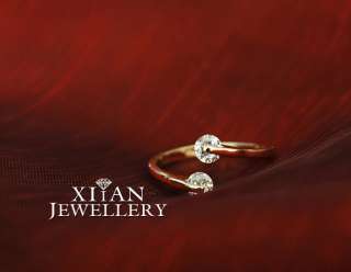 18K Rose Gold Plated Wedding Diamonds Ring  