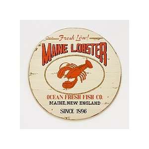 Round Maine Lobster Sign 