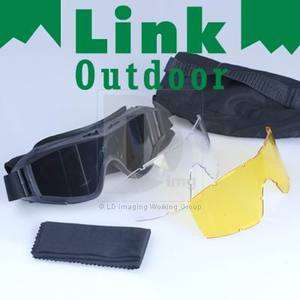 Anti Fogging Tactical Airsoft Goggles Mask+3 Lens DH041