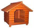 OUTDOOR WOODEN LOG CABIN DOG HOUSE + 150 Watt HEATER for LARGE DOGS 