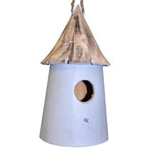 Blue Painted Wooden Bird house: Home & Kitchen