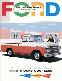 FORD 1958 Pickup Truck Sales Brochure 58  