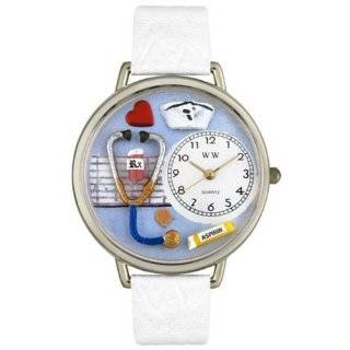 Whimsical Watches Unisex U0620013 Nurse White Leather Watch