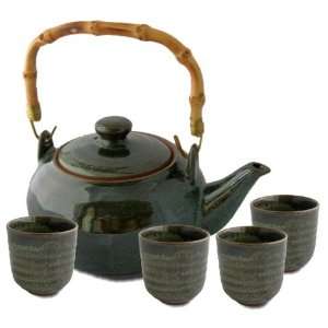  Yi Xing 5 Pc Tea Set   Green: Kitchen & Dining