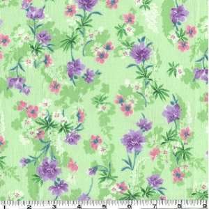 45 Wide Butterfly Kisses Bouquets Green Fabric By The 