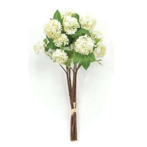   of 4 White Hydrangea Artificial Flower Bouquets 17.5