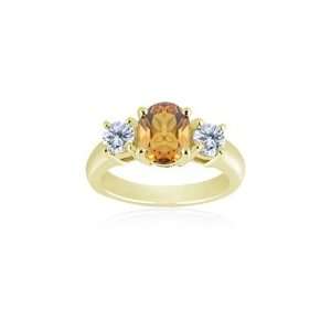   Cts Citrine Classic Three Stone Ring in 14K Yellow Gold 3.0 Jewelry