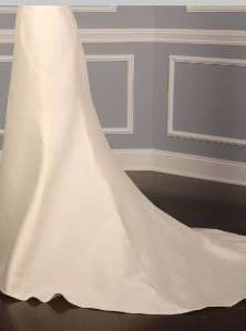 Anne Barge 549 Ivory Silk Mikado Vneck New Elegant Couture Wedding 