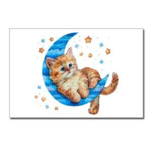  Postcards (8 Pack) Moon Kitten with Stars 