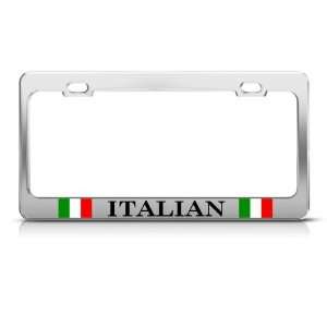 Italy Italian Italiano Country license plate frame Stainless Metal Tag 