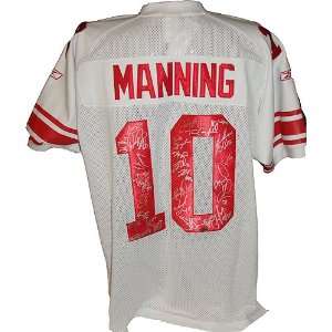   New York Giants 2007 Team Signed Eli Manning White Jersey (Wave 2