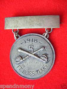 Beautiful Engraved 5th US Cavalry   Ft. Bliss Texas Medal  