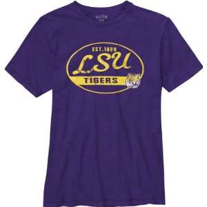  LSU Tigers Purple Whiffle Dyed Slub Knit T Shirt: Sports 
