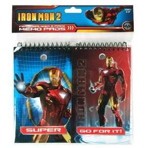   Iron Man 2 3x5 Personalized 2pk Memo Pad in Poly Bag: Office Products