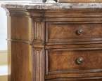 Cherry 5 Drawer Nightstand w/marble Bedside Table Chest  