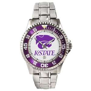 : Kansas State Wildcats Mens Competitor Watch w/Stainless Steel Band 