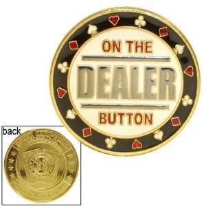  New Trademark On The Dealer Card Guard Shiny Gold Brass Coin 