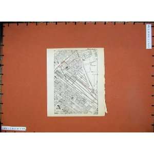   1899 Antique Map Rome Plan Military Barracks Palazzo