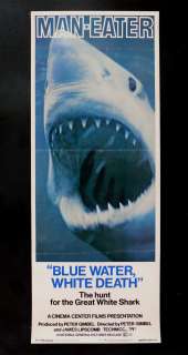 BLUE WATER WHITE DEATH * 1971 MOVIE POSTER SHARK JAWS  