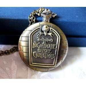  Nightmare Before Christmas, Pocket Watch Necklace 