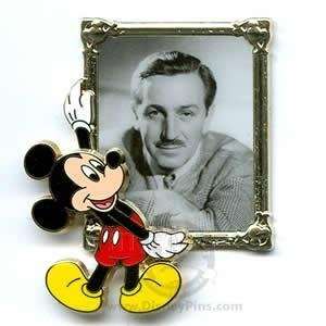  Disney Pin   Mickey Mouse Holding Walt Disneys Portrait 