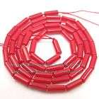 red coral tube beads  