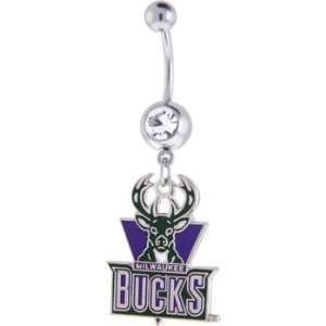  NBA Milwaukee Bucks Crystalline Gem Belly Ring: Jewelry
