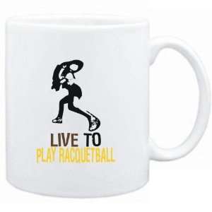 Mug White  LIVE TO play Racquetball  Sports:  Sports 